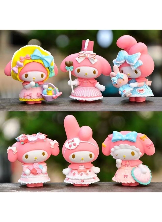 My Melody Tea Party Series Ornaments Six Exquisitely Crafted Uniquely Styled Collectibles with Charming Details - Image 1